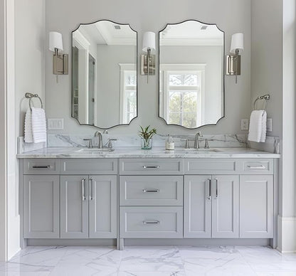 ANDY STAR 24x40 Inch Brushed Nickel Mirror, Unique Rectangle Bathroom Mirror - Image 3
