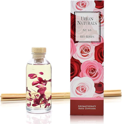 Urban Naturals Red Roses Reed Diffuser Oil Gift Set| Floral Scented Sticks Room - Image 2