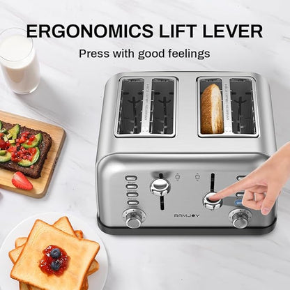 Toaster 4 Slice, Dual Independent Controls, Extra Wide Slot Toasters - Image 8