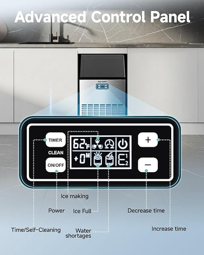 EUHOMY Commercial Ice Maker Machine, 100lbs/24H Stainless Steel Under Counter - Image 5