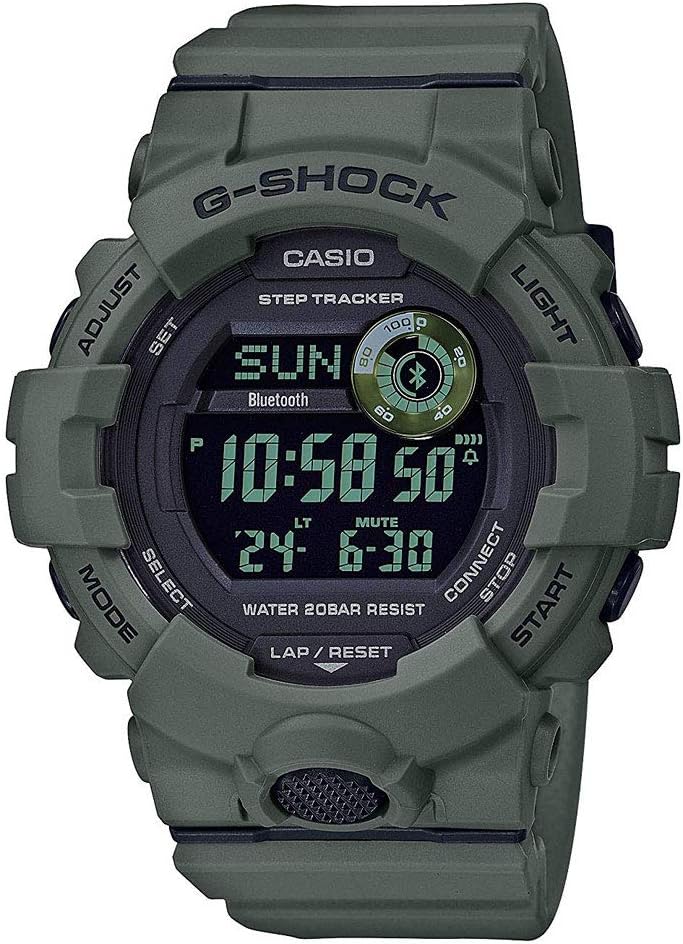 g-shock men's casio digital power trainer connected green, main product view