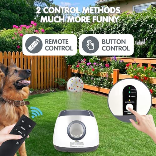 mekaple automatic dog ball launcher, upgraded interactive dog showing dimensions