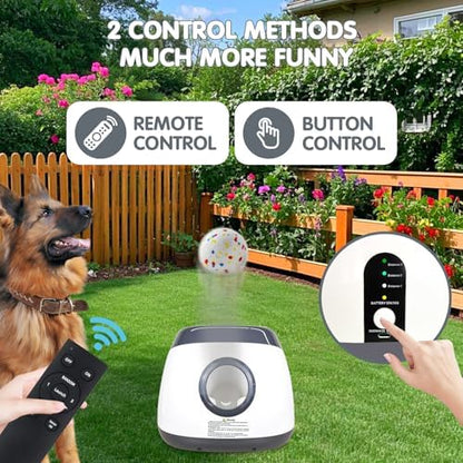mekaple automatic dog ball launcher, upgraded interactive dog showing dimensions