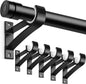 TOKPLNU Curtain Rod Bracket, Black 6 Pack Curtain Rod Holders Heavy Duty Curtain Rod Hooks Hangers for 1 Inch Drapery Rods, Single Curtain Rod Hanging Brackets for Wall