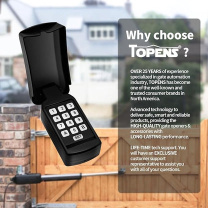 TOPENS TC188 Universal Wireless Wired Keypad Keyless Entry Keypad Waterproof - Image 8
