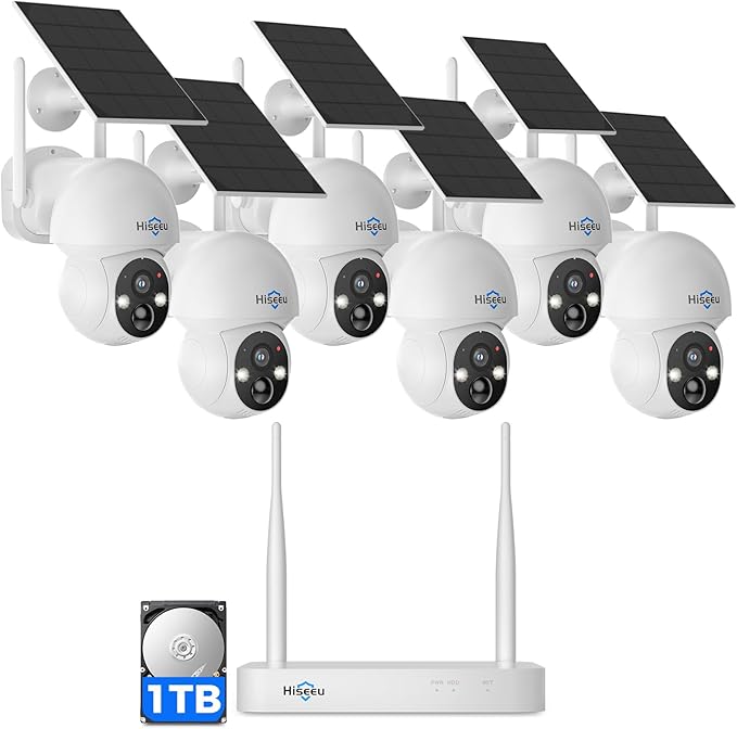 Hiseeu Solar Camera Wireless Outdoor, Home Security Camera System, 2.4G & 5G by Hiseeu