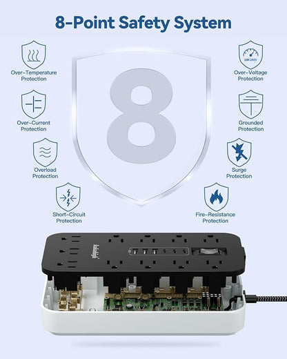 Extension Cord with USB Ports- 5 FT Power Strip with USB, 1625W Multi Outlet - Image 5
