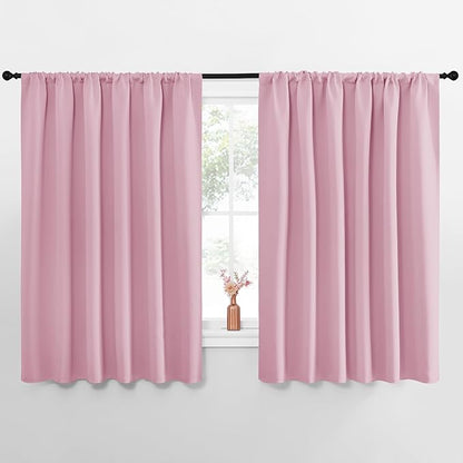 NICETOWN Blackout Curtains for Bedroom, Rouge Pink, 1 Pair, 62 by 63-inch by NICETOWN
