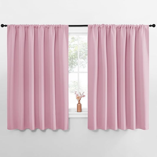 NICETOWN Blackout Curtains for Bedroom, Rouge Pink, 1 Pair, 62 by 63-inch by NICETOWN
