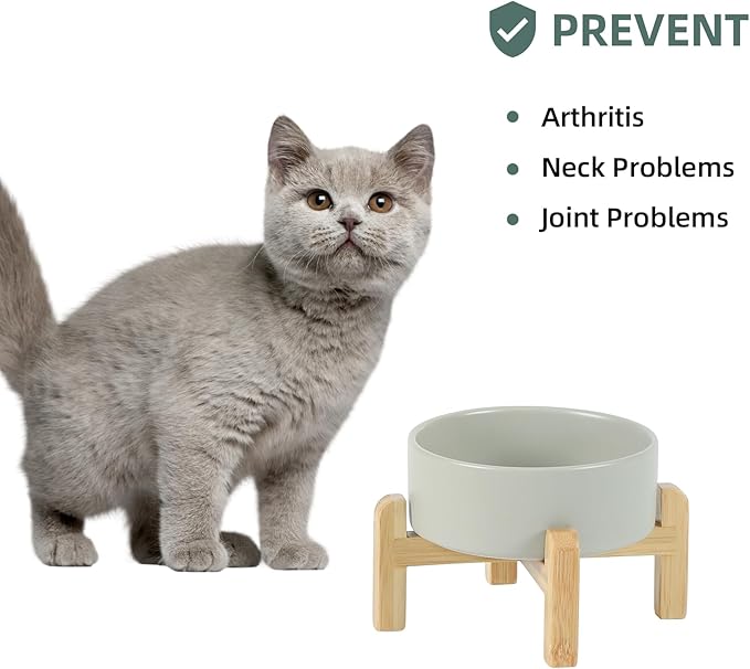 Ceramic Raised Dog and Cat Bowl Set, 2 Heights Elevated Stand, Food and Water - Image 5