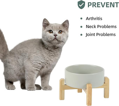 Ceramic Raised Dog and Cat Bowl Set, 2 Heights Elevated Stand, Food and Water - Image 5