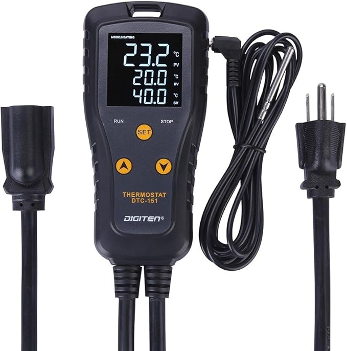 DIGITEN 110V 15A Temperature Controller DTC151 Plug in Thermostat Outlet by DIGITEN