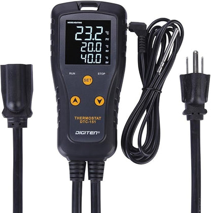 DIGITEN 110V 15A Temperature Controller DTC151 Plug in Thermostat Outlet by DIGITEN