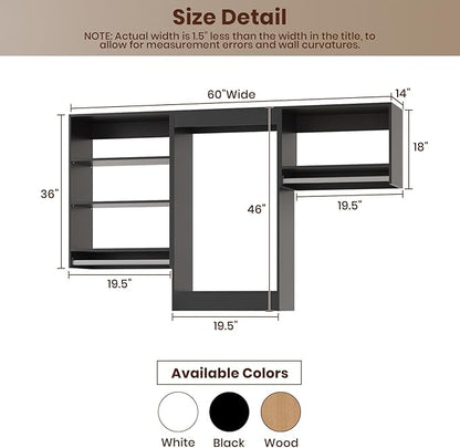 ROOMTEC Modular Closet System, Wall-Mounted Wooden Tower - Image 7