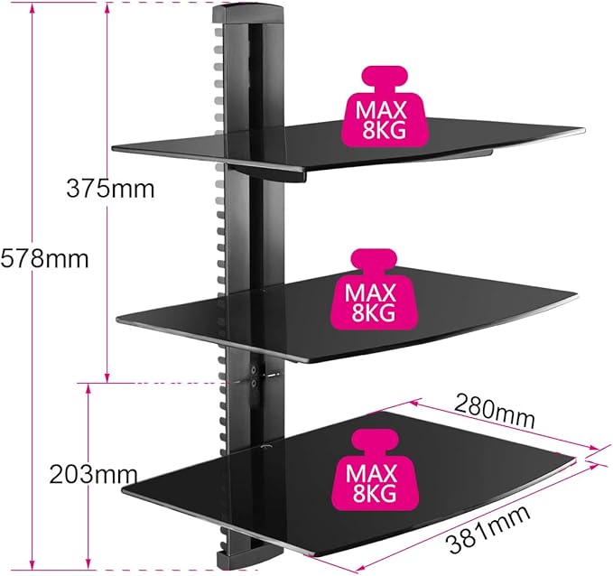 suptek 3 Floating Shelf Wall Bracket - Image 3