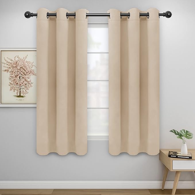 Easy-Going Blackout Curtains for Bedroom, Solid Thermal Insulated Grommet and by Easy-Going