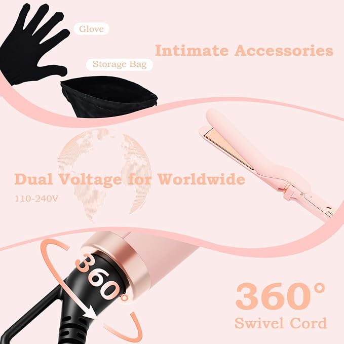 Ufree 5 in 1 Curling Iron with Ceramic Barrels, Curling Wand Set with Flat Iron - Image 5