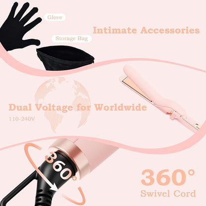 Ufree 5 in 1 Curling Iron with Ceramic Barrels, Curling Wand Set with Flat Iron - Image 5