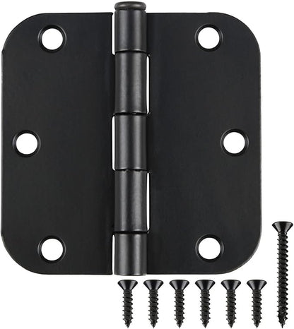 18 Pack Matte Black Door Hinges 3.5 x 3.5 Inch Interior 3 1/2 Inch Door Hinges by TDCHINGES