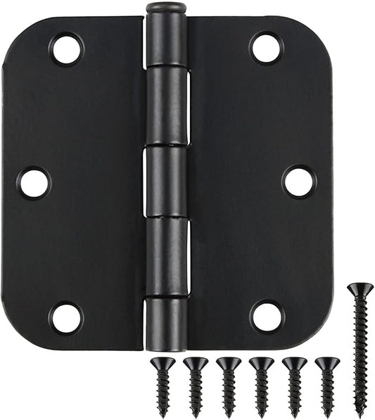 18 Pack Matte Black Door Hinges 3.5 x 3.5 Inch Interior 3 1/2 Inch Door Hinges by TDCHINGES
