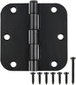 18 Pack Matte Black Door Hinges 3.5 x 3.5 Inch Interior 3 1/2 Inch Door Hinges by TDCHINGES