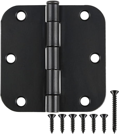 24 Pack Matte Black Door Hinges 3.5 x 3.5 Inch Interior 3 1/2 Inch Door Hinges by TDCHINGES