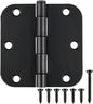 24 Pack Matte Black Door Hinges 3.5 x 3.5 Inch Interior 3 1/2 Inch Door Hinges by TDCHINGES