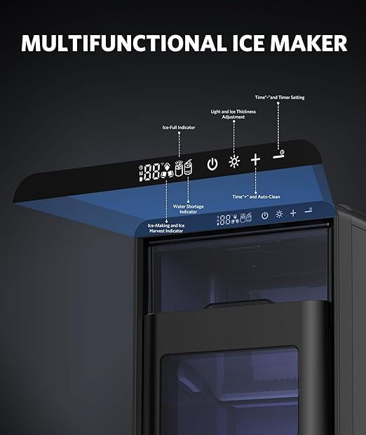 COWSAR Crescent Ice Maker Countertop, 27 Lbs/24H Portable Crescent Ice Machine - Image 7