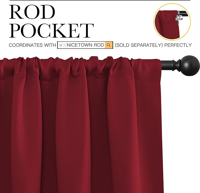 NICETOWN 36 inch Curtains for Small Windows, Thermal Insulated Privacy Short - Image 3