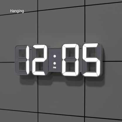 mooas 3D Pure Mini White LED Clock - Image 5