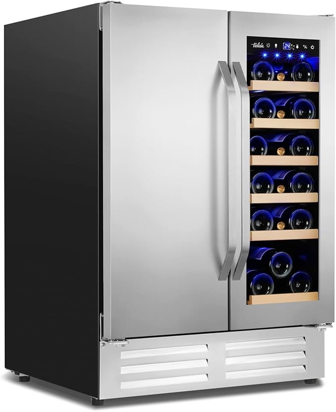Wine and Beverage Refrigerator, 24 Inch Dual Zone Wine Beverage Cooler by Velieta-SpecialistinFridge