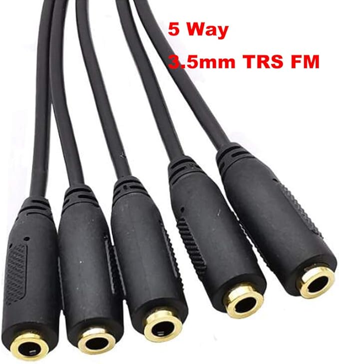 Kework 12 Inch 1/8” 3.5mm TRS Splitter Audio Cable, 1 Male to 5 Female 3.5mm - Image 2