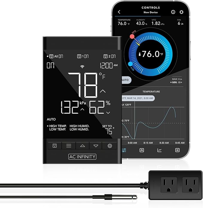 AC Infinity CONTROLLER 79 PRO, WiFi Outlet Controller, Independent Programs by ACInfinity