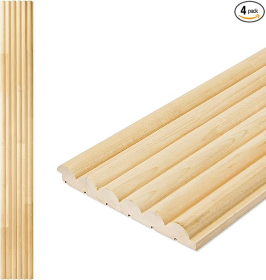 Art3d 4 Pc 96"x5.7" Wood Slat Wall Panel by Art3d