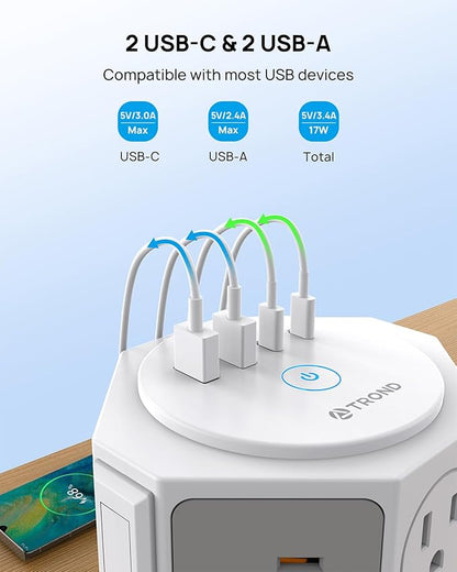TROND Tower Surge Protector Power Strip - Image 5