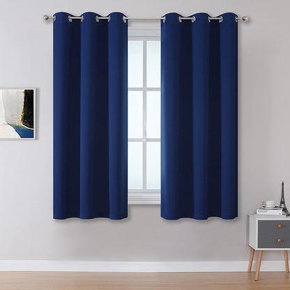 DUALIFE Navy Blue Blackout Curtains 54 Inch Length by DUALIFE