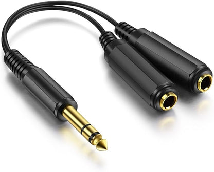 ICESPRING 1/4" 6.35mm Stereo Plug/Male to Dual 1/4" 6.35mm Jack/Female Splitter - Image 2