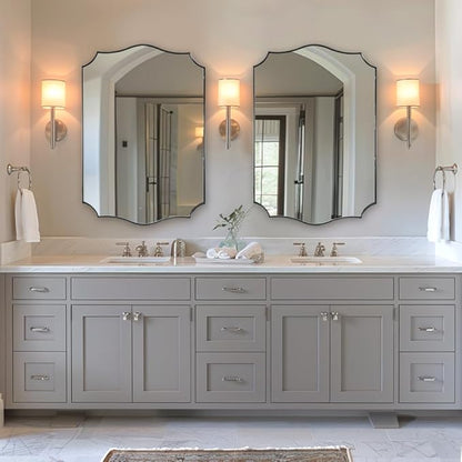 ANDY STAR Chrome Mirror 24x36, Polished Silver Bathroom Mirror, Modern Wavy - Image 3