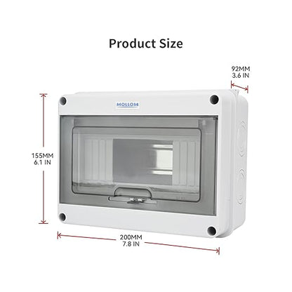 MOLLOM 8 Way Circuit Breaker MCB Distribution Protection Box - Image 2