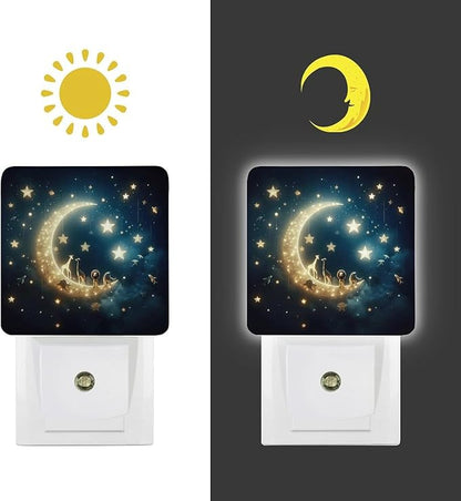 Moon and Starry Sky Night Light, Plug into Wall Decor Nightlights - Image 7