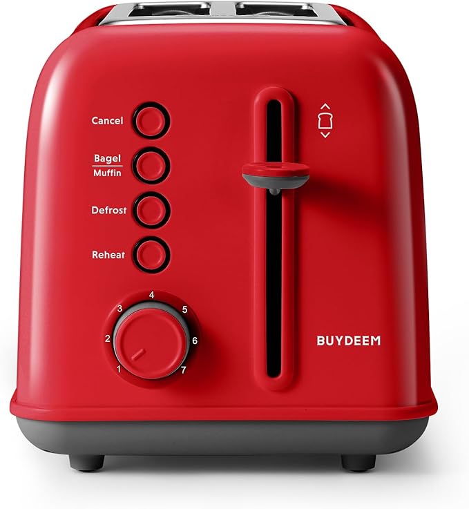 BUYDEEM DT620 2-Slice Toaster, Extra Wide Slots, Retro Stainless Steel - Image 2