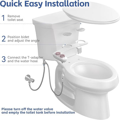 Bidet Attachment for Toilet, Self-Cleaning Dual Retractable Nozzles Bidet - Image 6