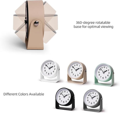 TIMESS Analog Alarm Clock, Silent Non-Ticking Quartz Movement, Battery-Operated - Image 4