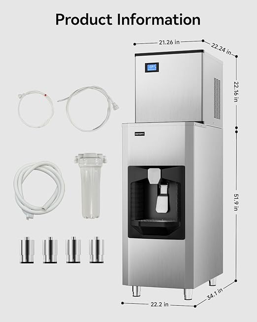 EUHOMY Commercial Ice Maker Machine 500Lb/24H, Ice Ready in 10-15 min, SECOP - Image 7