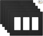 ELEGRP 3 Gang Screwless Decorative Wall Plates, Mid-Size Unbreakable by ELEGRP%7CELEGROUP