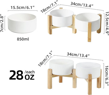 Ceramic Raised Double Bowls Set - Image 2