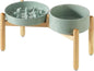 Ceramic Raised Slow Feeder Dog Bowl Set, Elevated 7.3inch Bowl and 8.2inch Slow by Havniva