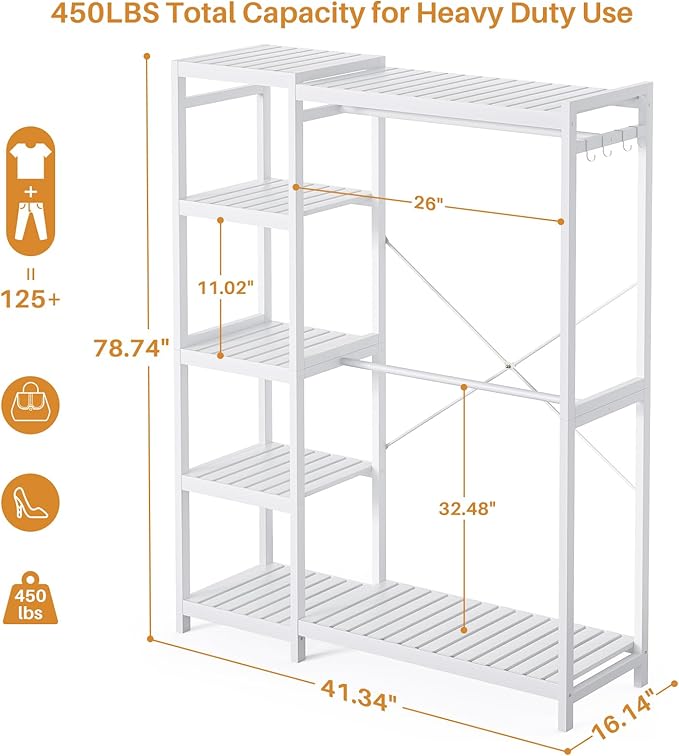 Homykic Bamboo Clothes Rack Garment Rack - Image 4