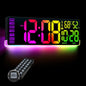 16.5" Large Digital Wall Clock for Classroom, Sync Screen RGB Backlight | 11 Screen Colors, 13 U-Shaped RGB Modes, Temp Humidity, Auto DST, Dual Alarm, Timer, Digital Clock for Gym Gaming Room