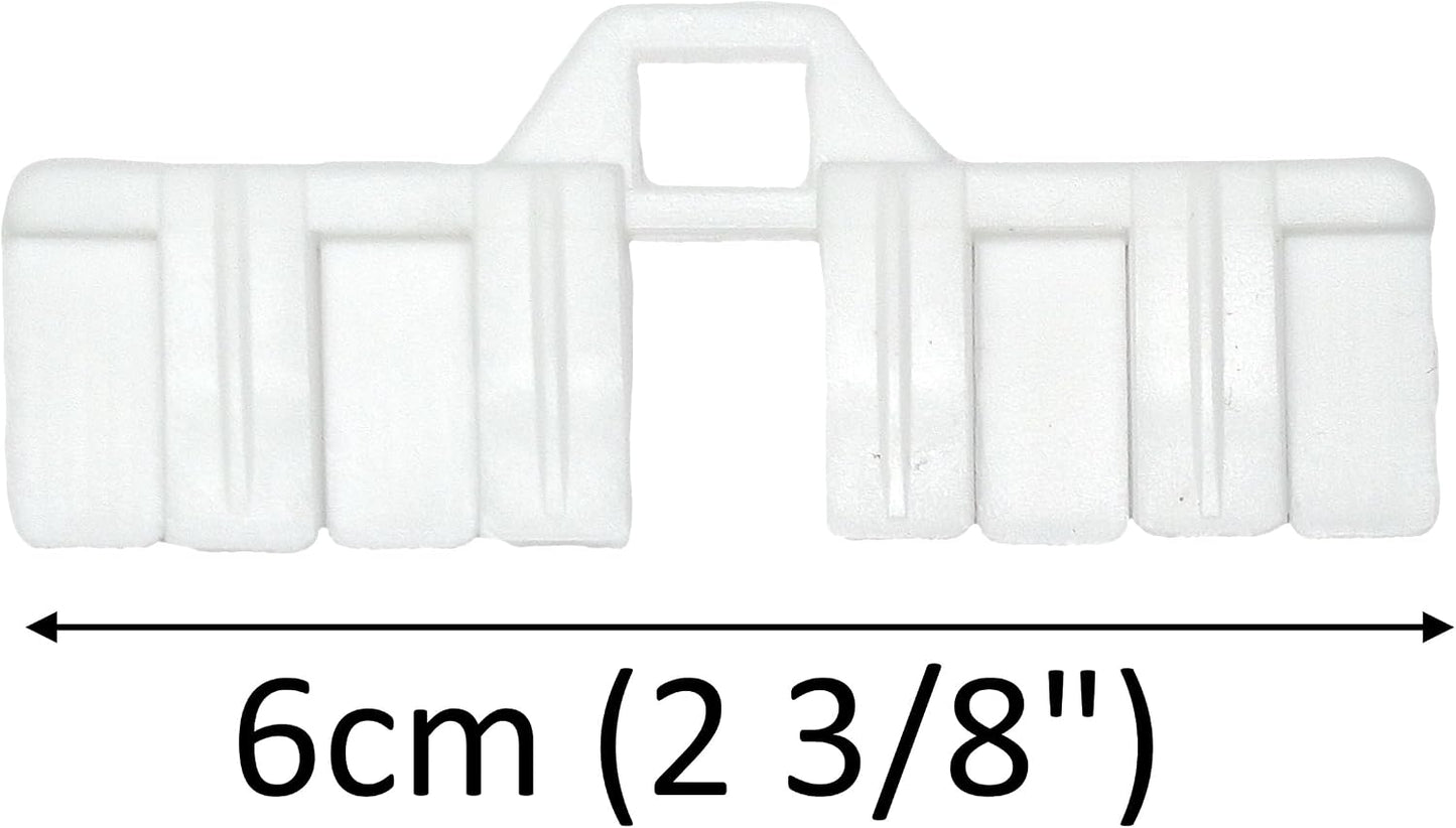 Plastic White 10 pcs Vertical Blind Top Hangers/Clips -Louver Vane Hanger -for 89mm (3.5 inch)